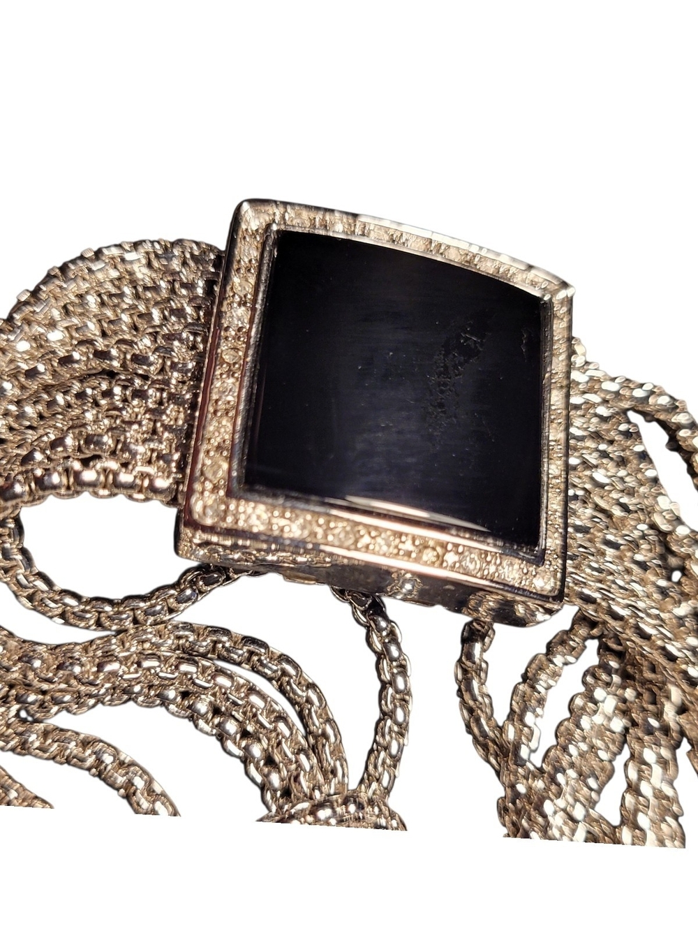 Silver-Tone Multi Strand Statement Bracelet